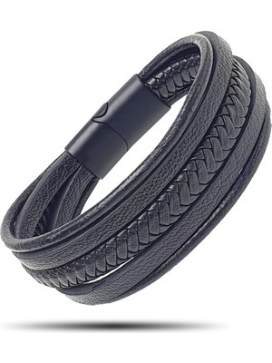 Fm Siyah Çoklu Deri Bileklik 31833B2D2