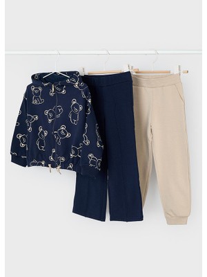 Mayoral Kız Çocuk 3’lü Takım - Şardonlu Kapüşonlu Sweat & 2 Eşofman Altı