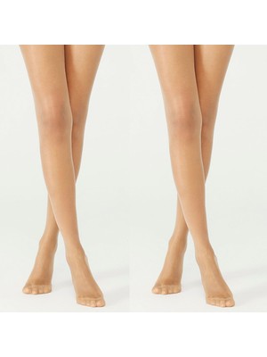 20 Den Mat Ten Rengi Ikili Kadın Külotlu Çorap