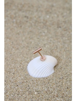 Piercing Cerrahi Çelik Piercing Kıkırdak Tragus Conch Helix Rose Renk Dikdörtgen Labret