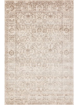 Hali.Net 100x250 cm Kahverengi Bej Çiçekli Vintage Klasik Halı | Mutfak Yolluk Halısı | Hav Vermez Leke Tutmaz | KLAS-7333
