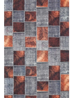 Hali.Net 80x150 cm Gri Pas Rengi Ahşap Dokulu Modern Yamalı Halı | Salon Mutfak Halısı | Hav Vermez Leke Tutmaz | AZURA-8857