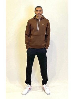 Süperlife Erkek Kapşonlu Rahat Kalıp Içi Polarlı 3 Iplik  Kalın Air Nakışlı Swetashırt SPR24SW07