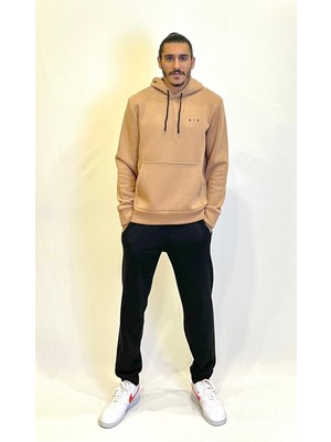 Süperlife Erkek Kapşonlu Rahat Kalıp Içi Polarlı 3 Iplik  Kalın Air Nakışlı Swetashırt SPR24SW07