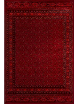 Hali.Net 120x180 cm Kırmızı Paisley Klasik Oryantal Halı | Salon Yatak Odası Halısı | Hav Vermez Leke Tutmaz | SEMERKAND-5311