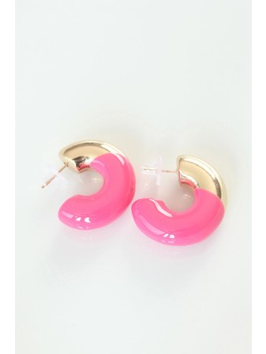 Ccb Pembe Gold Çift Renk Küpe