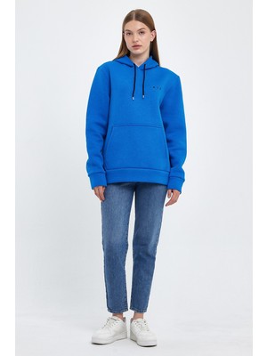 Kadın Kapşonlu Rahat Kalıp Içi Polarlı 3 Iplik  Air Nakışlı Swetashırt SPR24SWK07