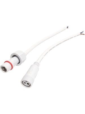 2 Pin Su Geçirmez Plastik Kablo Dişi-Erkek Takım IP67 (5 Adet)