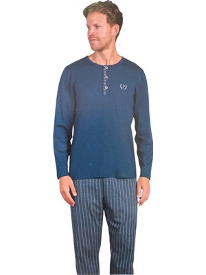 Pijadore Erkek %100 Pamuk Süprem Mevsimlik Uzun Kollu Pijama Takımı 1934