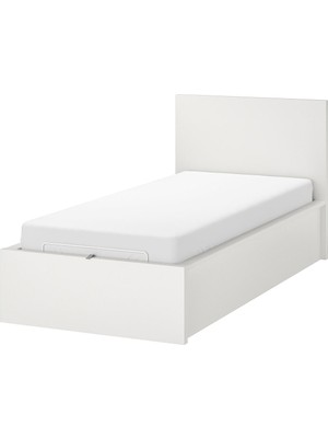 Tek Kişilik Baza, Beyaz, 90X200 Cm, Bazalı