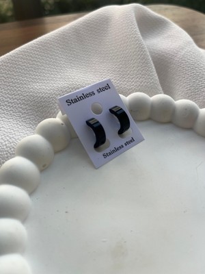 Erkek Çelik Halka Küpe Düz Siyah