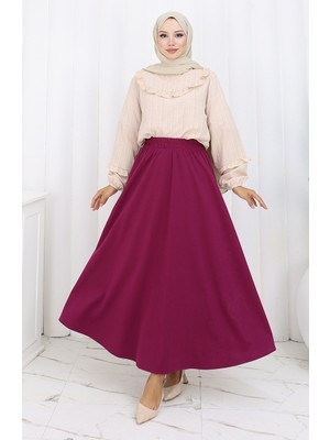 Oysho Kumaş Etek 5578-09 Mürdüm