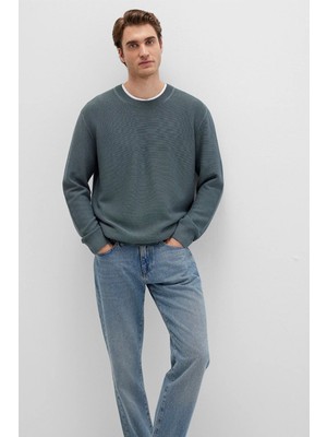 Mavi Bisiklet Yaka Yeşil Kazak 0710197-80889