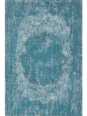 Bespoky 80x150 cm Mavi Epic Modern Etnik Yıkanabilir Halı | Mutfak Balkon Yatak Odası Halısı | Leke Tutmayan Kaymaz | EPİC-4803