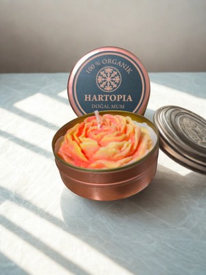 Hartopia-Doğal Mum Şakayık Çiçeği Teneke Kutu