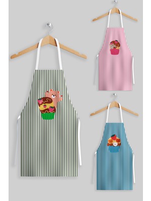 Ays Home 2 Çocuk 1 Anne 3'lü Mutfak Önlüğü Seti