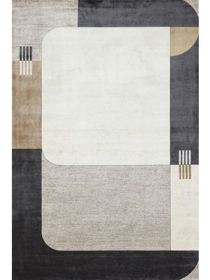 Siyah Geometrik Modern Etnik Desenli Halı  | Makinada Yıkanabilir | Hav Toz Vermez | Leke Tutmayaz | Kaymaz Taban | Dijital Makine Baskı | Salon Yolluk Mutfak Halısı