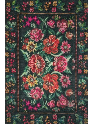 Kırmızı Karabağ Modern Etnik Desenli Halı  | Makinada Yıkanabilir | Hav Toz Vermez | Leke Tutmayaz | Kaymaz Taban | Dijital Makine Baskı | Salon Yolluk Mutfak Halısı