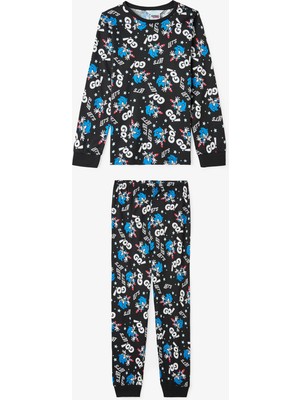 Penti Siyah Erkek Çocuk Sonic Uzun Kollu Pamuklu Pijama Takımı