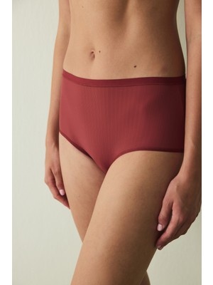 Bordo Essentials Yüksek Bel Külot