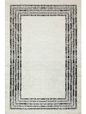 Siyah Çerçeveli Modern Etnik Desenli Halı  | Makinada Yıkanabilir | Hav Toz Vermez | Leke Tutmayaz | Kaymaz Taban | Dijital Makine Baskı | Salon Yolluk Mutfak Halısı