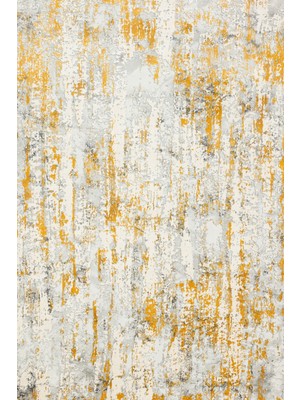Bespoky 80x150 cm Sarı Luxia Modern Etnik Lux Yıkanabilir Halı | Mutfak Balkon Yatak Odası Halısı | Leke Tutmayan Kaymaz | LUXİA-8623