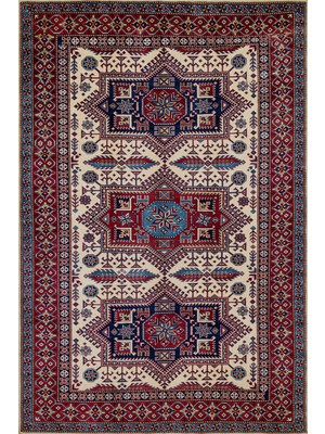 Bespoky 80x150 cm Bordo Krem Medalyonlu Geleneksel Geometrik Yıkanabilir Halı | Yatak Odası Mutfak Halısı | Leke Tutmayan, Kaymaz | HKMDGT-041