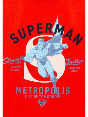 Mavi Superman Baskılı Kırmızı Tişört 6610293-88523