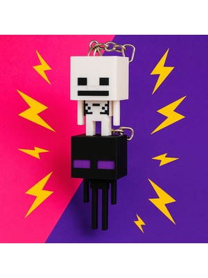 Flexilab Creative Minecraft Enderman & Skeleton 2’li Figür Anahtarlık / Çanta Süsü