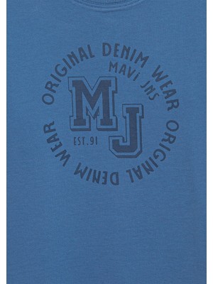 Mavi Mj Logo Baskılı Mavi Tişört 6610395-83767