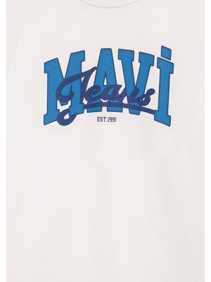 Mavi Mavi Jeans Baskılı Ekru Tişört 6610373-70057
