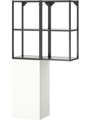 Raf Ünitesi, Beyaz-Antrasit, 80X32X150 cm