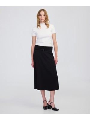 Ince Kuşaklı Kloş Etek IW6250004143001