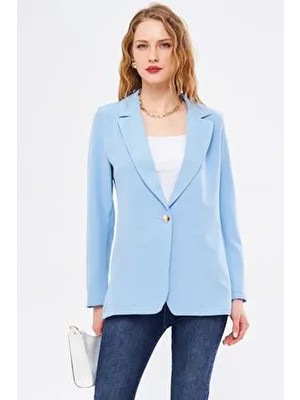 Kadın Bebe Mavi Tek Düğmeli Blazer Ceket ARM-20K001020