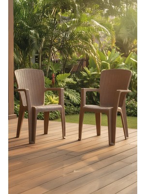 Side 2'li Rattan Sandalye Cappuccino