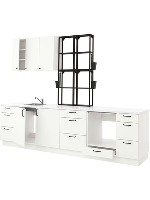 Mutfak Dolabı Kombinasyonu, Beyaz-Antrasit, 323X63.5X241 cm