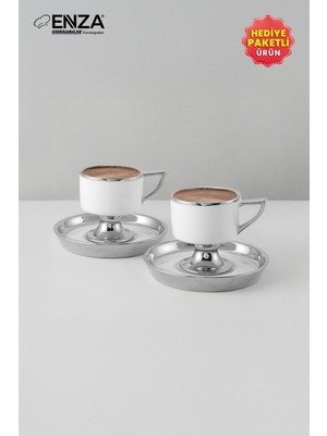 Doris 2'li Porselen Kahve Fincanı Takımı 90 ml Platin