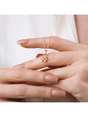 925 Ayar Gümüş Larkspur Çiçeği Temmuz Ayı Minimal Doğum Taşı Kolyesi