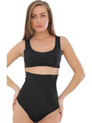 Lazer Kesim Yüksek Bel Slip Korse Kadın