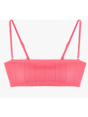 Dokulu Straplez Bikini Üstü