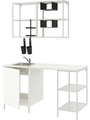 Mutfak Dolabı Kombinasyonu, Beyaz, 163X63.5X222 Cm, Lagan Batarya