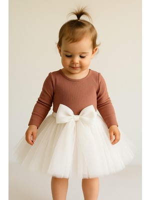 Nsm Kız Bebek Tül Etek Beli Lastikli Kabarık Önü Tokalı Kısa Mini Şıklık