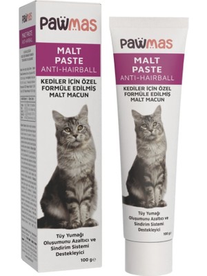 Pawmas Malt Paste Kedi Macunu 100GR Antihairball Lezzetli Formül Kediler İçin Özel