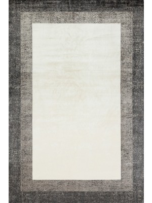 Bespoky 100x250 cm Krem Soyut Modern Motifsiz Yıkanabilir Halı | Mutfak Yolluk Halısı | Leke Tutmayan, Kaymaz | VERSAY-8718