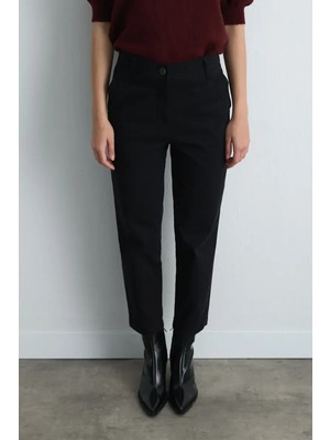 Gusto Kanvas Mom Pantolon - Siyah