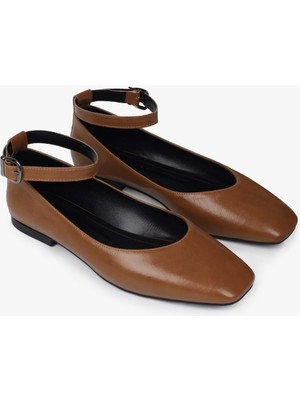 Kadın Melor Karamel Cilt Babet