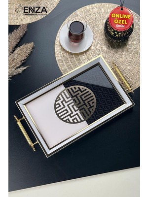 Mint Beyaz Çay Kahve Kahvaltılık ve Sunum Tepsisi