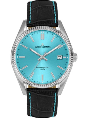 Jacques Lemans Jl.50-4s Quartz Deri Siyah Mavi Kadran 10 Atm 34 mm Kadın Kol Saati