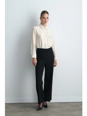 Gusto Yüksek Bel Palazzo Pantolon - Siyah