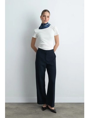 Gusto Palazzo Kumaş Pantolon - Lacivert